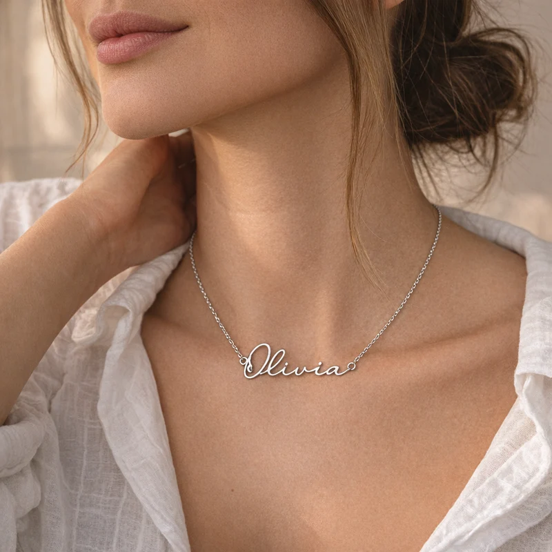 Collar Caligrafía de Plata 925 con Nombre Grabado