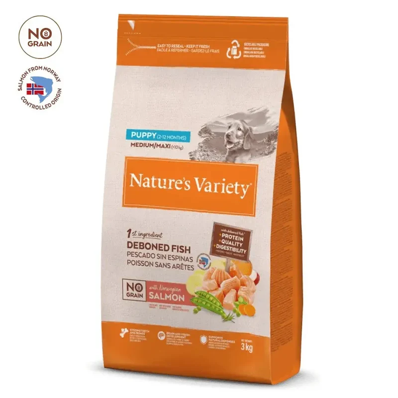 Nature'S Variety No Grain Puppy Junior Salmón Noruego Medium Maxi