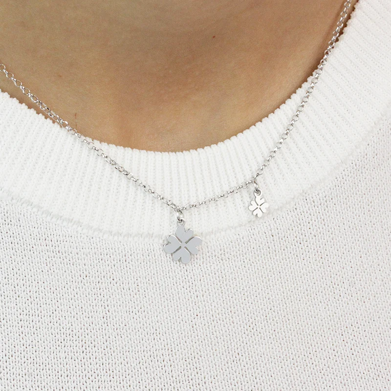 Collar Trébol de Plata 925 con Charm Trébol