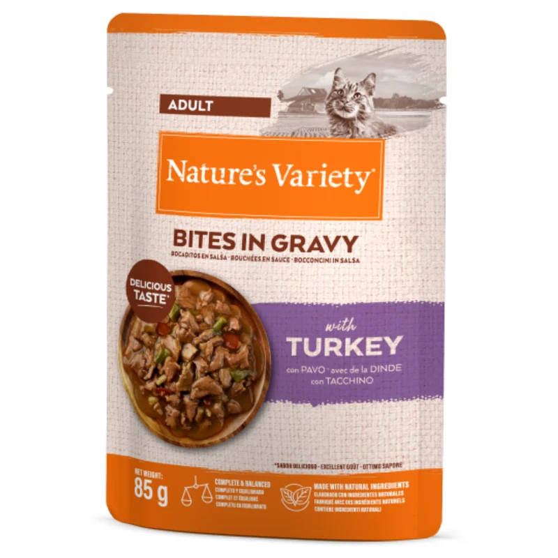 Nature'S Variety Cat Bocaditos en Salsa con Pavo 85 g