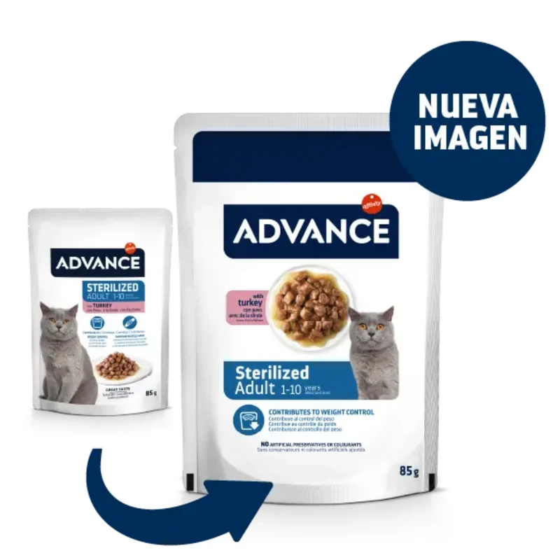 Advance Cat Bocaditos en Salsa para Gatos Esterilizados con Pavo - 85 g