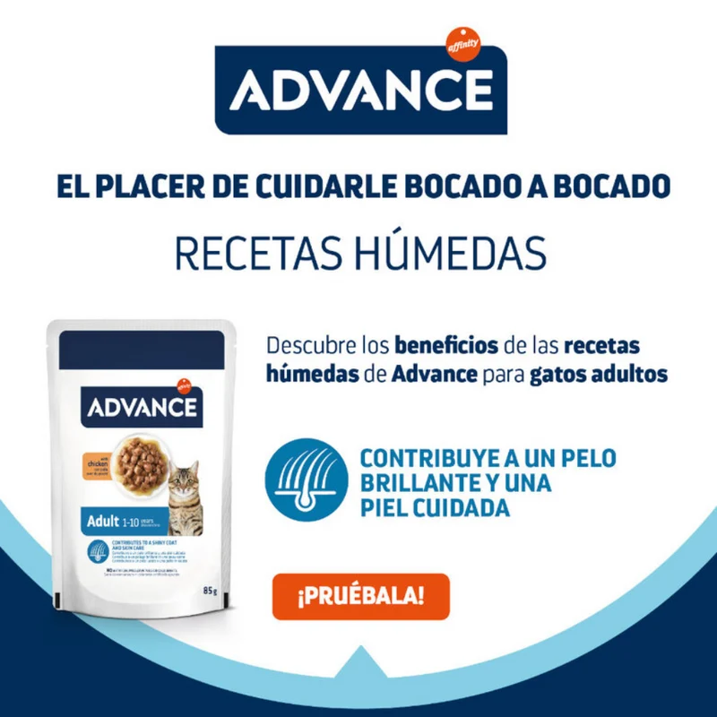 Advance Cat Bocaditos en Salsa para Gatos Adultos con Pollo - 85 g