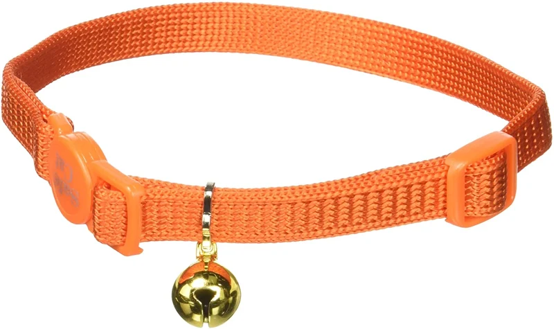Coastal Pet Products ccp7001sso Nylon Safe gato ajustable collar de retención con campanas, Sunset Orange