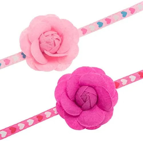 PUPTECK - Collar de gato con accesorios de flores extraíbles y campana – ajustable, desprendimiento