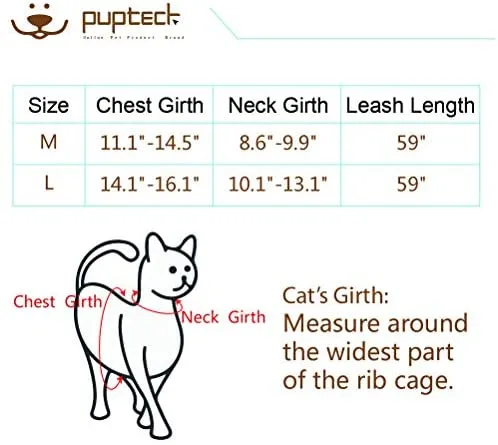 PUPTECK Juego de arnés para gatos a prueba de fugas, con correas, malla suave ajustable en negro y rosa, ideal para caminar fresco