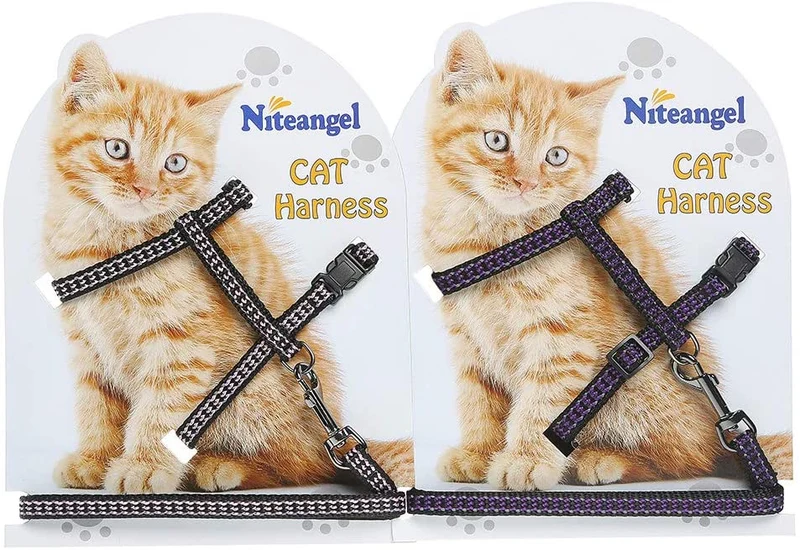 Niteangel - Juego de arnés y correa ajustables para gato (2 unidades)