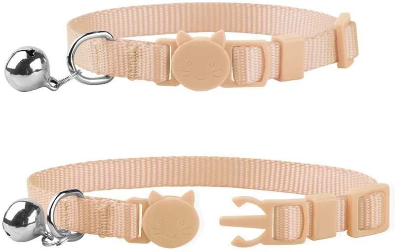 Milliepet - 8 collares de gato rompiendo con campana de nailon colorido ajustable para Kitty