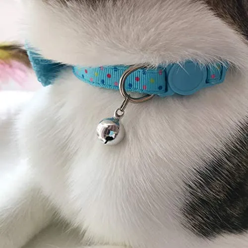 Collar de gato azuza con campana, ajustable para gato con pajarita, collares de seguridad para gatos, paquete de 2