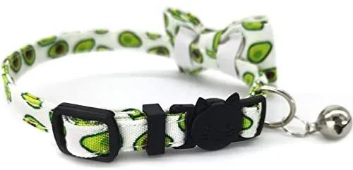 KUDES - Juego de 2 collares para gatos con corbata de lazo y campana para gatos y otros perros pequeños, ajustables de 7.9 – 10.5 in
