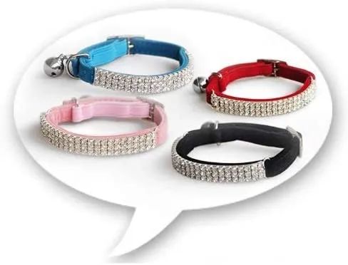 Yangbaobao - Collar ajustable de terciopelo suave para gato, con campanas, 11 pulgadas para perros y gatos pequeños