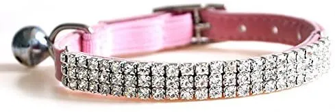 Yangbaobao - Collar ajustable de terciopelo suave para gato, con campanas, 11 pulgadas para perros y gatos pequeños