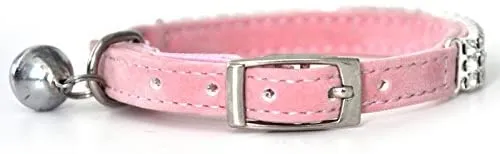 Yangbaobao - Collar ajustable de terciopelo suave para gato, con campanas, 11 pulgadas para perros y gatos pequeños