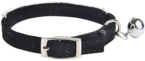 Yangbaobao - Collar ajustable de terciopelo suave para gato, con campanas, 11 pulgadas para perros y gatos pequeños