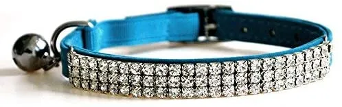 Yangbaobao - Collar ajustable de terciopelo suave para gato, con campanas, 11 pulgadas para perros y gatos pequeños