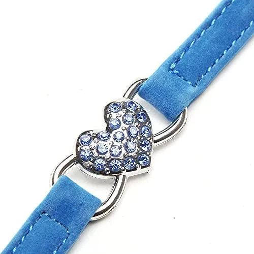 KOOLTAIL Heart Bling Cat Collar with Safety Belt and Bell 8-11 Inches