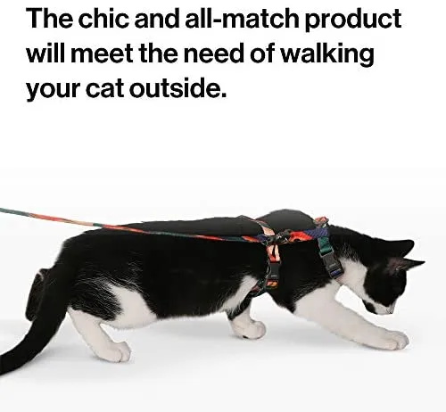 pidan - Juego de arnés y correa para gato a prueba de fugas, chaleco ajustable para gato con clip de metal, correa de 3.9 ft, ajuste cómodo para mascotas, gatitos, conejos, animales pequeños