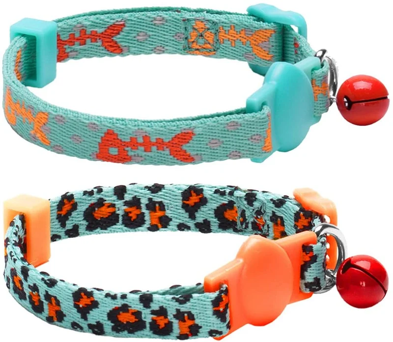 Blueberry Pet - Collares de seguridad para gato con opción personalizada, 2 unidades