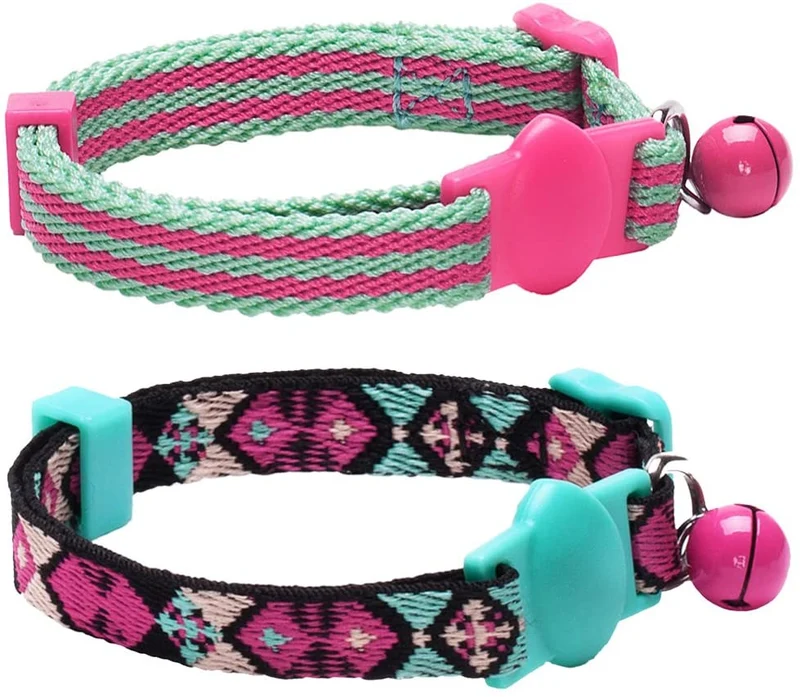 Blueberry Pet - Collares de seguridad para gato con opción personalizada, 2 unidades
