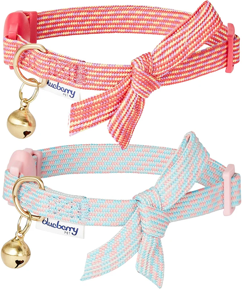 Blueberry Pet - Collares de seguridad para gato con opción personalizada, 2 unidades