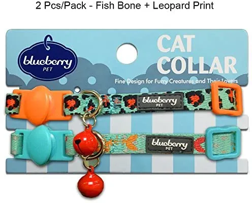 Blueberry Pet - Collares de seguridad para gato con opción personalizada, 2 unidades