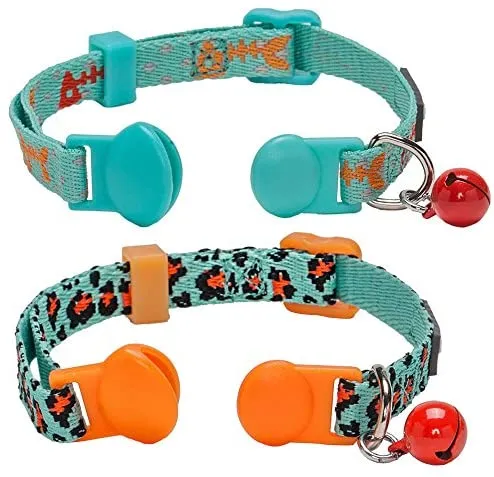 Blueberry Pet - Collares de seguridad para gato con opción personalizada, 2 unidades