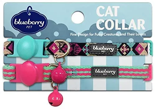 Blueberry Pet - Collares de seguridad para gato con opción personalizada, 2 unidades