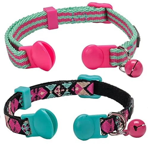 Blueberry Pet - Collares de seguridad para gato con opción personalizada, 2 unidades