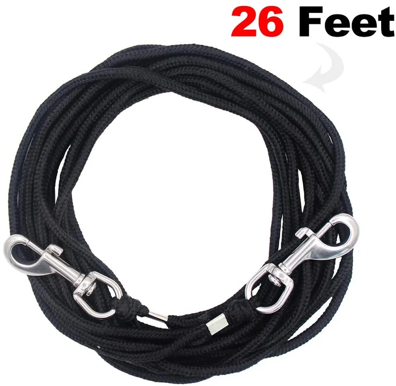 OFPUPPY Cat Tie Out Pet Rope Leash - Nylon Braided Cat Lead for Outside, Black,