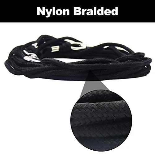 OFPUPPY Cat Tie Out Pet Rope Leash - Nylon Braided Cat Lead for Outside, Black,
