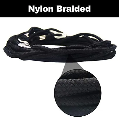 OFPUPPY Cat Tie Out Pet Rope Leash - Nylon Braided Cat Lead for Outside, Black,
