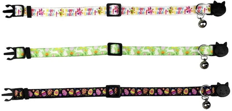 Lamphyface 3 Pack Easter Cat Collar with Bell Breakaway Adjustable