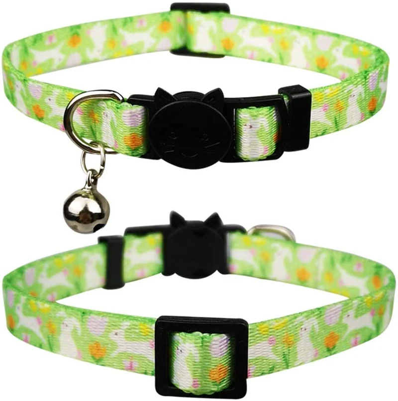 Lamphyface 3 Pack Easter Cat Collar with Bell Breakaway Adjustable