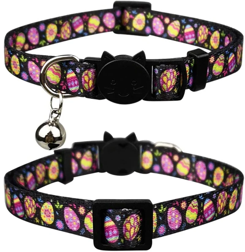 Lamphyface 3 Pack Easter Cat Collar with Bell Breakaway Adjustable