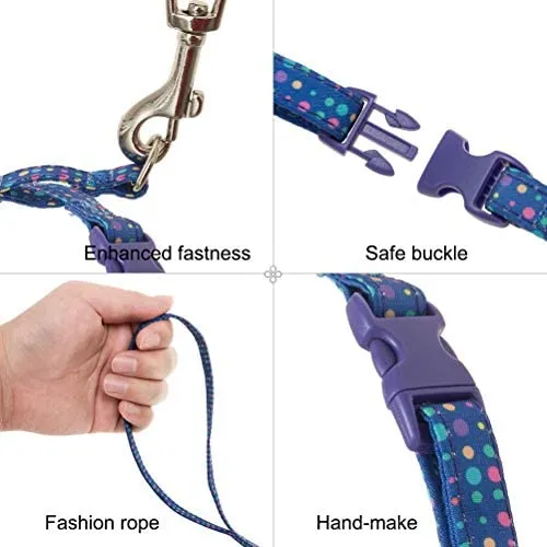 PUPTECK - Arnés para gato con correa, correa suave ajustable con diseño de moda
