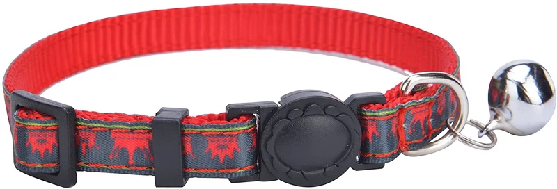 bingpet 2 Pcs/set Nylon personalizado Cat Breakaway Collar ajustable con Bell