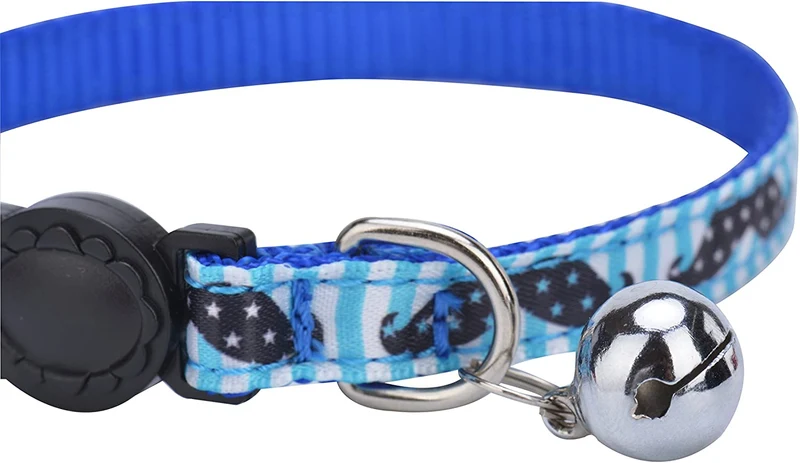 bingpet 2 Pcs/set Nylon personalizado Cat Breakaway Collar ajustable con Bell