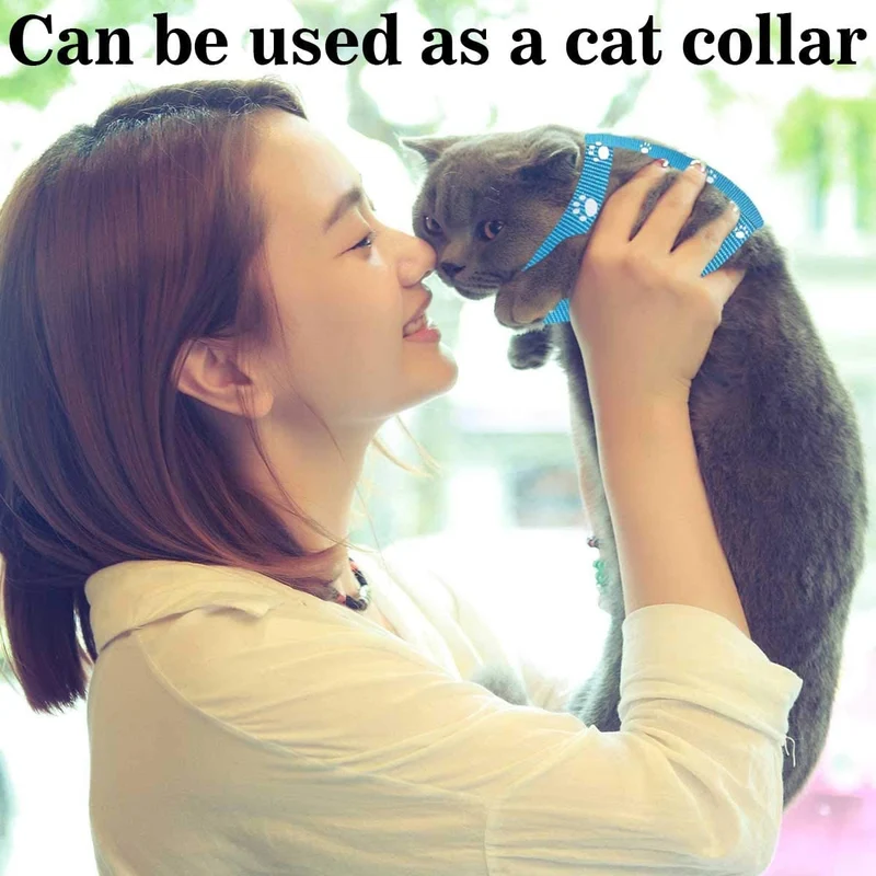 GABraden Arnés y correa para gato con collar de rotura – a prueba de escape, ajustable para caminar al aire libre, hebilla de seguridad duradera de nailon azul