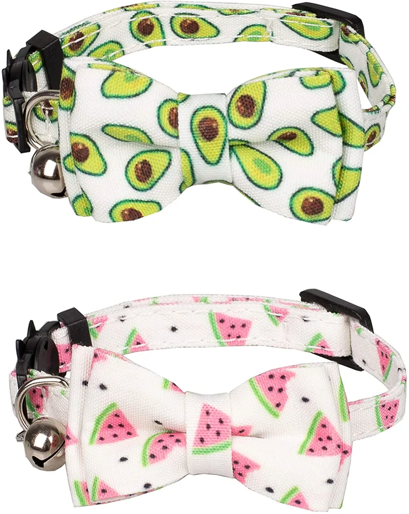 Gyapet Collar para gatos y mascotas Romper con timbre Bowtie Floral lazo desmontable ajustable de seguridad cachorro