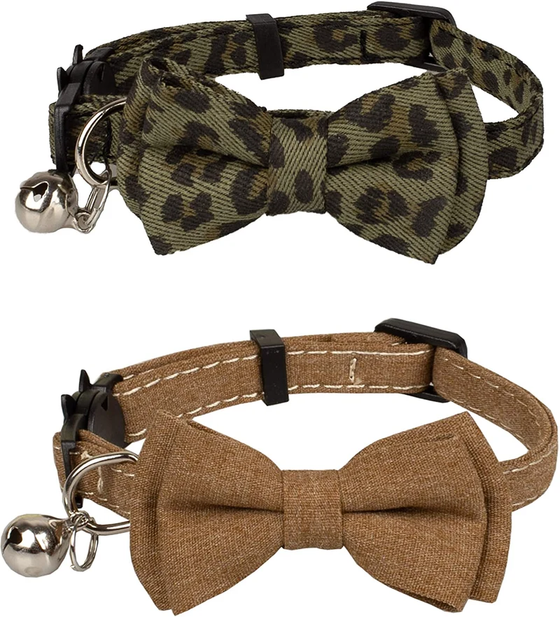 Gyapet Collar para gatos y mascotas Romper con timbre Bowtie Floral lazo desmontable ajustable de seguridad cachorro