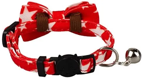 Gyapet Collar para gatos y mascotas Romper con timbre Bowtie Floral lazo desmontable ajustable de seguridad cachorro