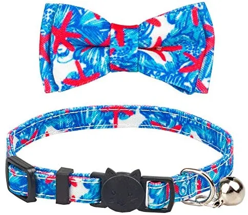 Gyapet Collar para gatos y mascotas Romper con timbre Bowtie Floral lazo desmontable ajustable de seguridad cachorro