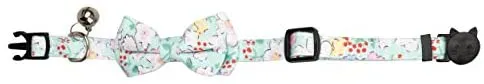 Gyapet Collar para gatos y mascotas Romper con timbre Bowtie Floral lazo desmontable ajustable de seguridad cachorro