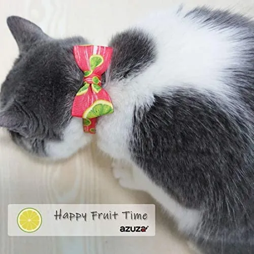 azuza Collar para gato con campana, collar ajustable para gato con pajarita, collares de seguridad para gatos, paquete de 2