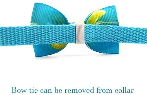 azuza Collar para gato con campana, collar ajustable para gato con pajarita, collares de seguridad para gatos, paquete de 2