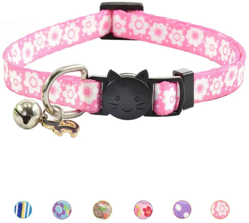 XPangle Collar para gato con campana, lindo collar de seguridad ajustable para gatito cachorro cuello 7.8 – 11.8 pulgadas