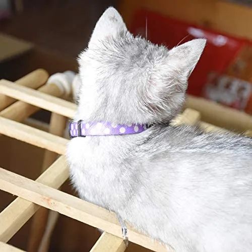 XPangle Collar para gato con campana, lindo collar de seguridad ajustable para gatito cachorro cuello 7.8 – 11.8 pulgadas