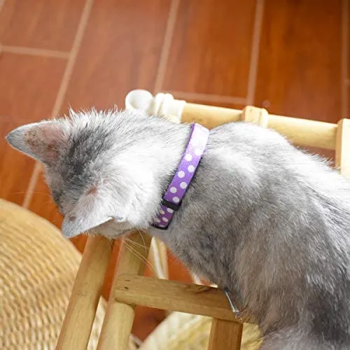 XPangle Collar para gato con campana, lindo collar de seguridad ajustable para gatito cachorro cuello 7.8 – 11.8 pulgadas