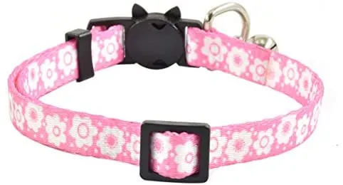 XPangle Collar para gato con campana, lindo collar de seguridad ajustable para gatito cachorro cuello 7.8 – 11.8 pulgadas