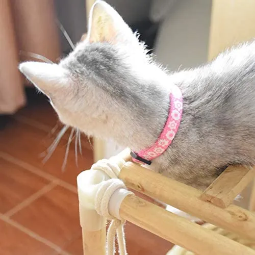XPangle Collar para gato con campana, lindo collar de seguridad ajustable para gatito cachorro cuello 7.8 – 11.8 pulgadas
