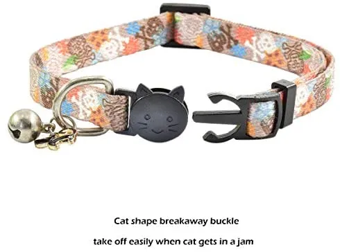 XPangle Collar para gato con campana, lindo collar de seguridad ajustable para gatito cachorro cuello 7.8 – 11.8 pulgadas